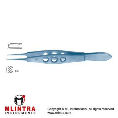 Castroviejo Suture Tying Forcep 1 x 2 Teeth with Tying Platform Titanium, 11 cm - 4 1/4" Tip Size 0.12 mm Castroviejo Suture Tying Forcep 1 x 2 Teeth with Tying Platform Titanium, 11 cm - 4 1/4" Tip Size 0.12 mm